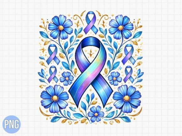 Download Cancer Ribbon Floral Awareness PNG SHIRT - Floral Collection