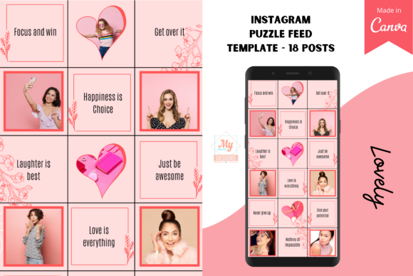 Download Canva Instagram Puzzle Feed Template - Canva instagram Collection