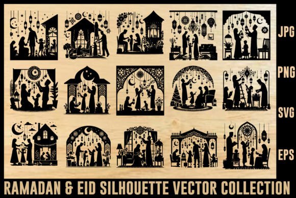 Download Ramadan &amp; Eid Silhouette Vector Designs - Vector Collection