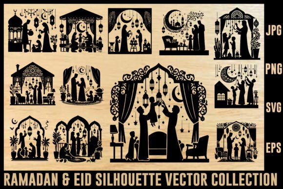 Download Ramadan &amp; Eid Silhouette Vector Designs - Vector Collection