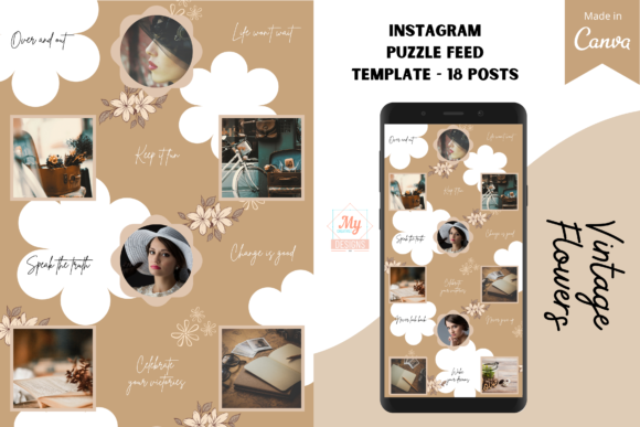 Download Canva Instagram Puzzle Feed Template - Canva instagram Collection