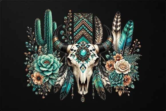 Download Boho Floral Cow Skull PNG - Floral Collection