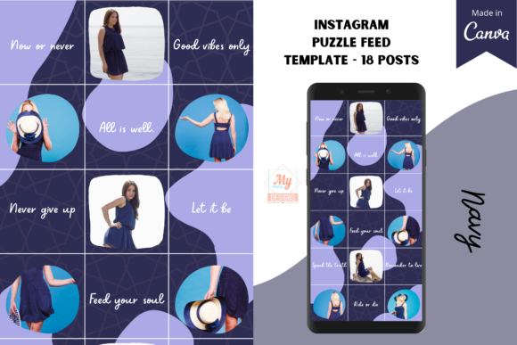 Download Canva Instagram Puzzle Feed Template - Canva instagram Collection