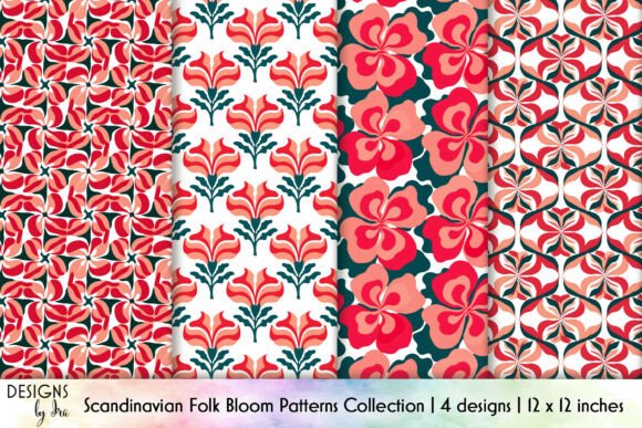 Download Scandinavian Folk Floral Patterns - Floral Collection